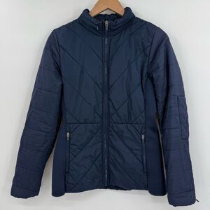 Fabletics Sedona Quilted Water-Resistant Puffer Jacket in Midnight | Size Medium